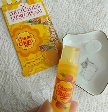 デリシャスリップクリーム Chupa Chups（チュッパチャプス） パイナップルの香り/デリシャスリップクリーム/リップケア・リップクリームを使ったクチコミ（2枚目）