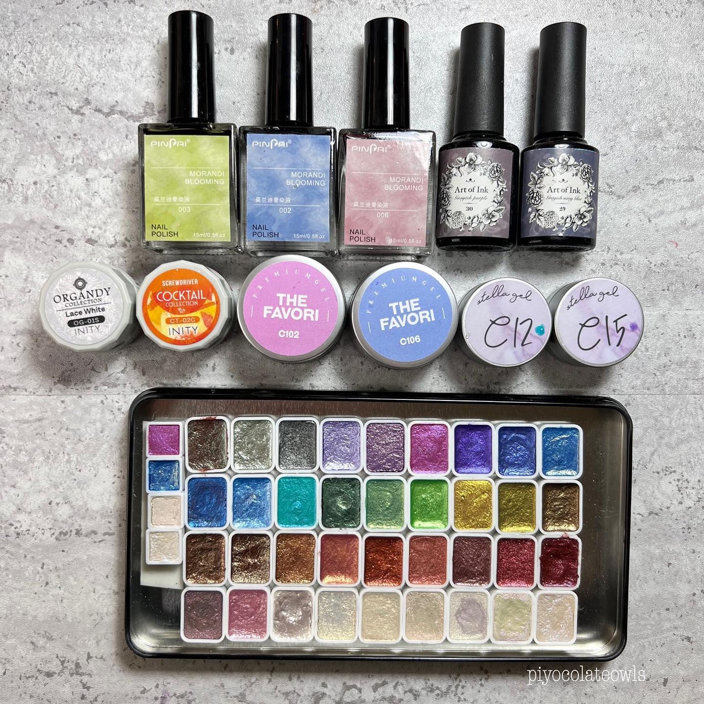 ぴよこれいと あうるす on LIPS 「オーダー💅■春っぽ🌸インクやら水彩やらジェルやらで、色々もわっ..」(4枚目)