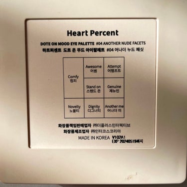 ドットオンムードアイパレット/Heart Percent/アイシャドウパレットを使ったクチコミ（5枚目）