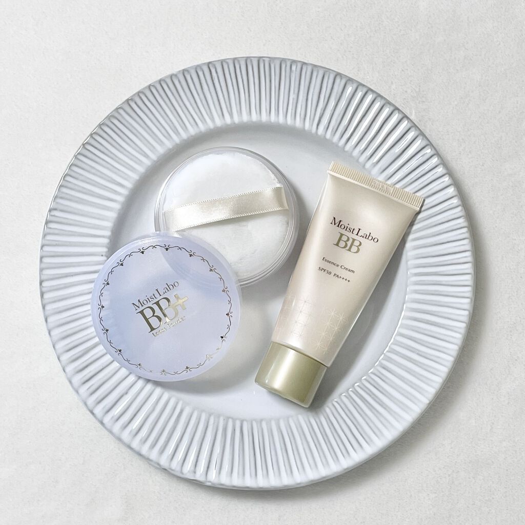 明色 モイストラボ BB+ ルースパウダーのクチコミ「半日でかけて、マスクにほとんど色つかなかったです👏🏼

肌色に見えるけど、のせると透明になるタ.....」（3枚目）