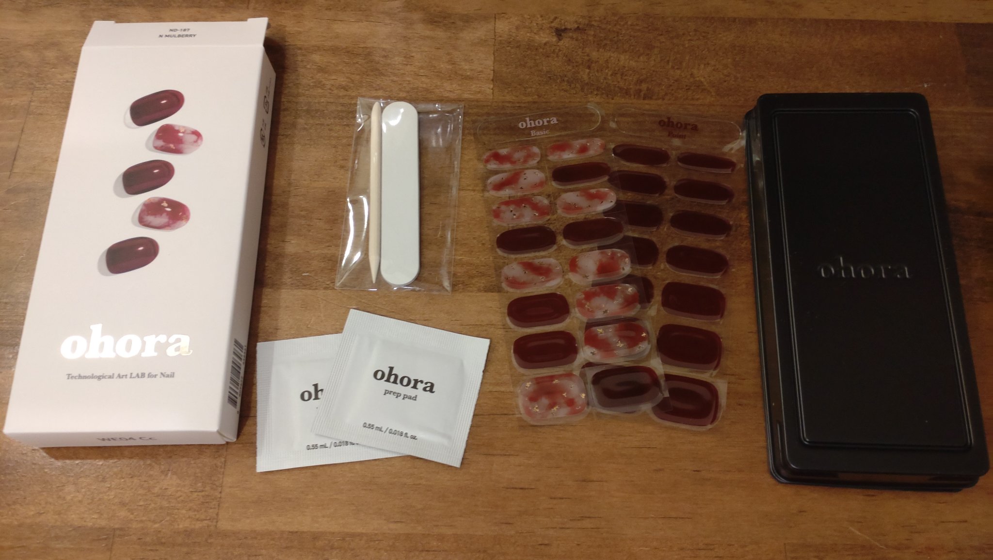 セミキュアジェルネイル（ハンド） ND-187 N Mulberry (Blooming Collection)/ohora/ネイルシールを使ったクチコミ（3枚目）