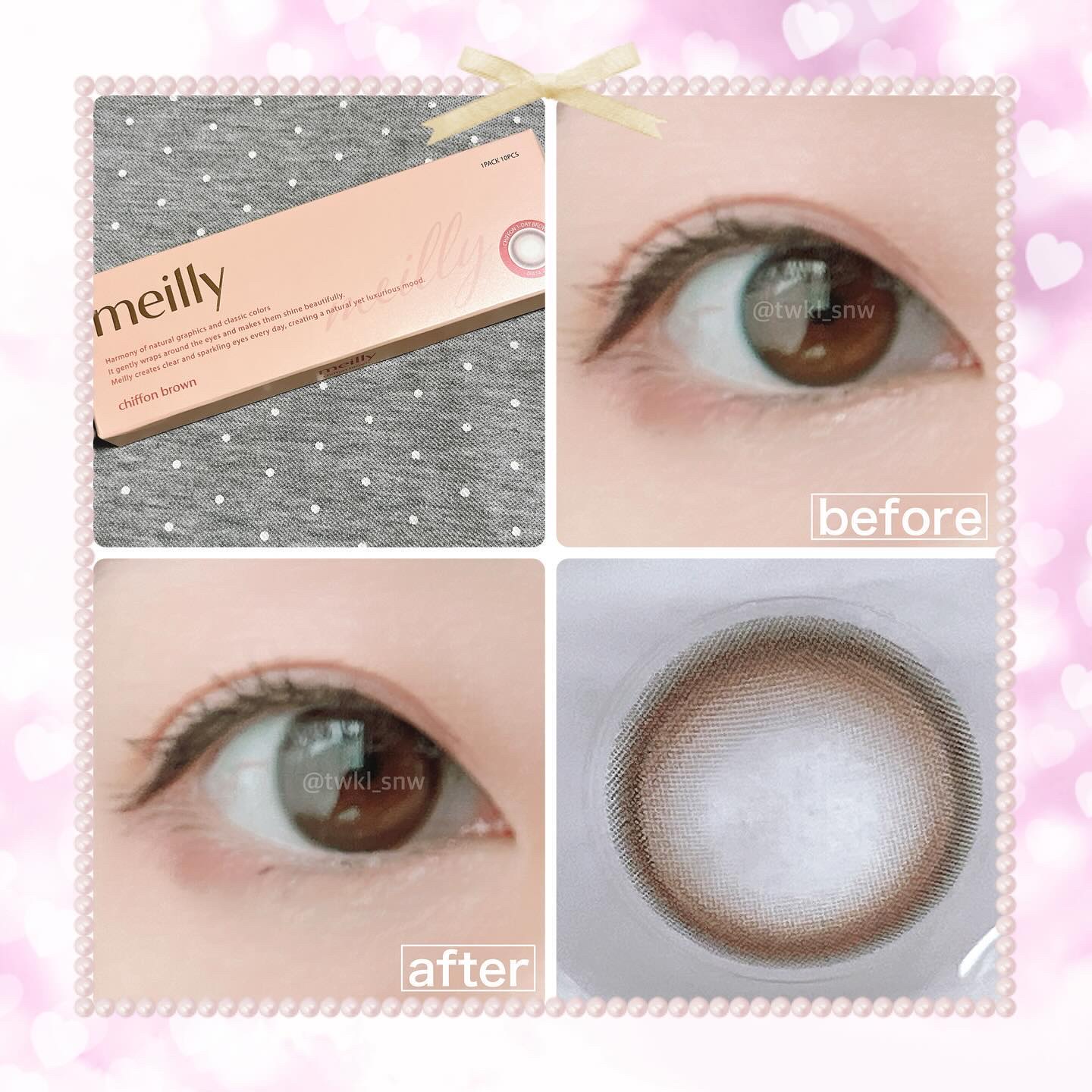 chiffon/meilly/ワンデー（１DAY）カラコンを使ったクチコミ（3枚目）