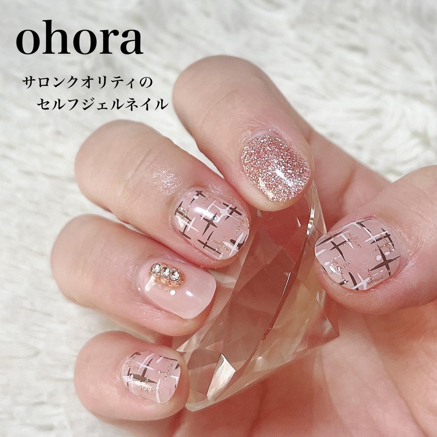 セミキュアジェルネイル(ハンド)/ohora/ネイルシールを使ったクチコミ(1枚目)