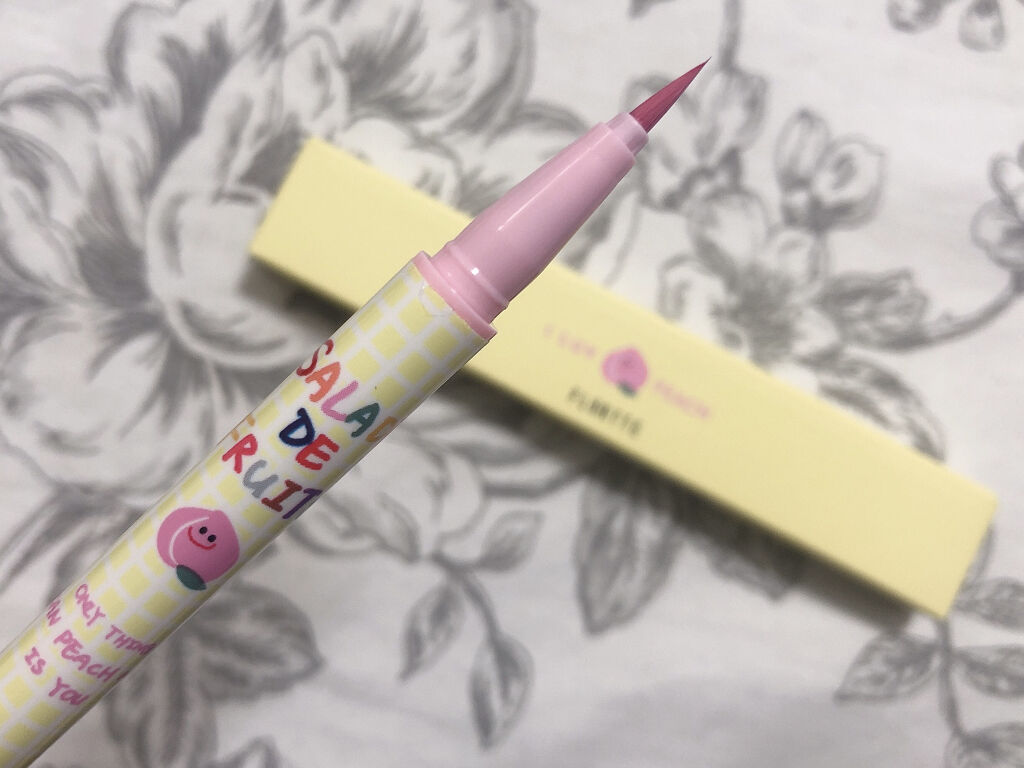 サラダdeフルーツカラーリキッドアイライナーWP ピーチ/FLORTTE/リキッドアイライナーを使ったクチコミ（2枚目）