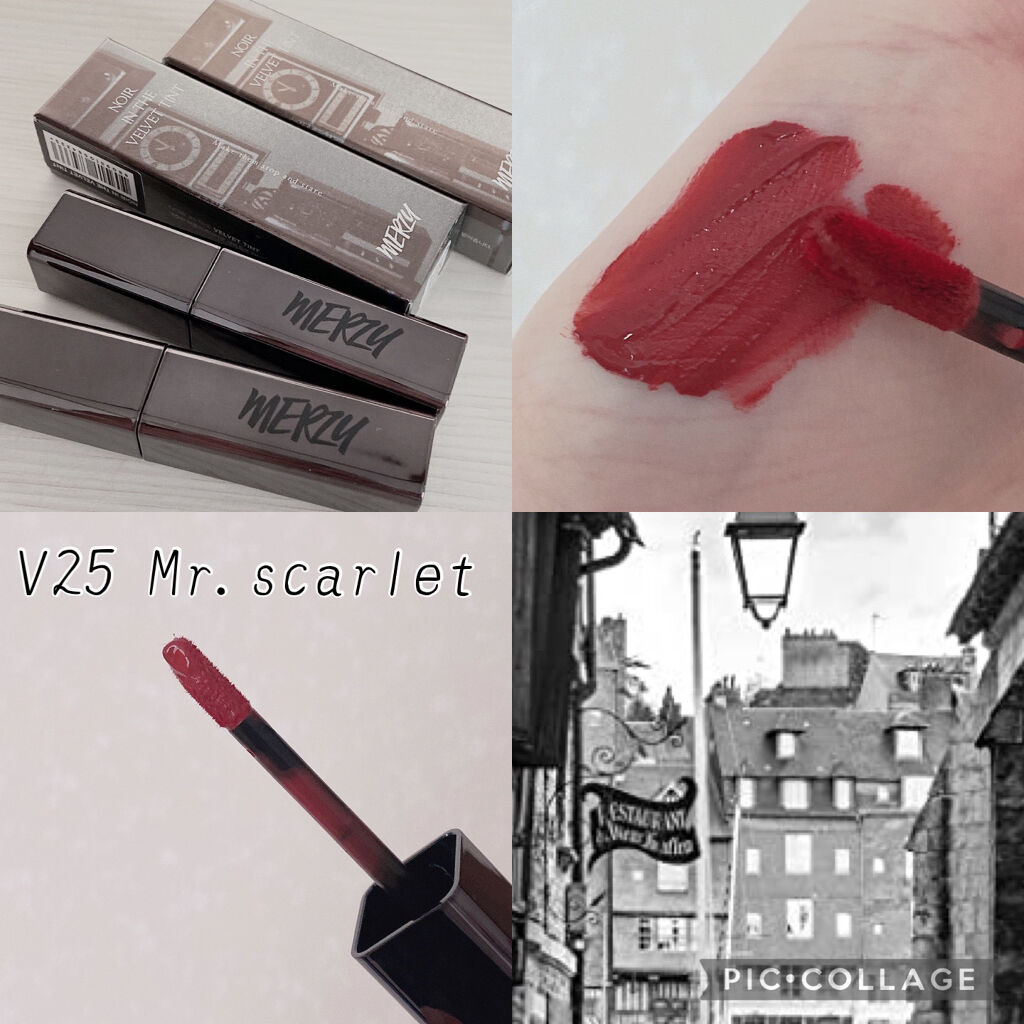 ノワール イン ザ ベルベットティント/MERZY/リップティントを使ったクチコミ（2枚目）