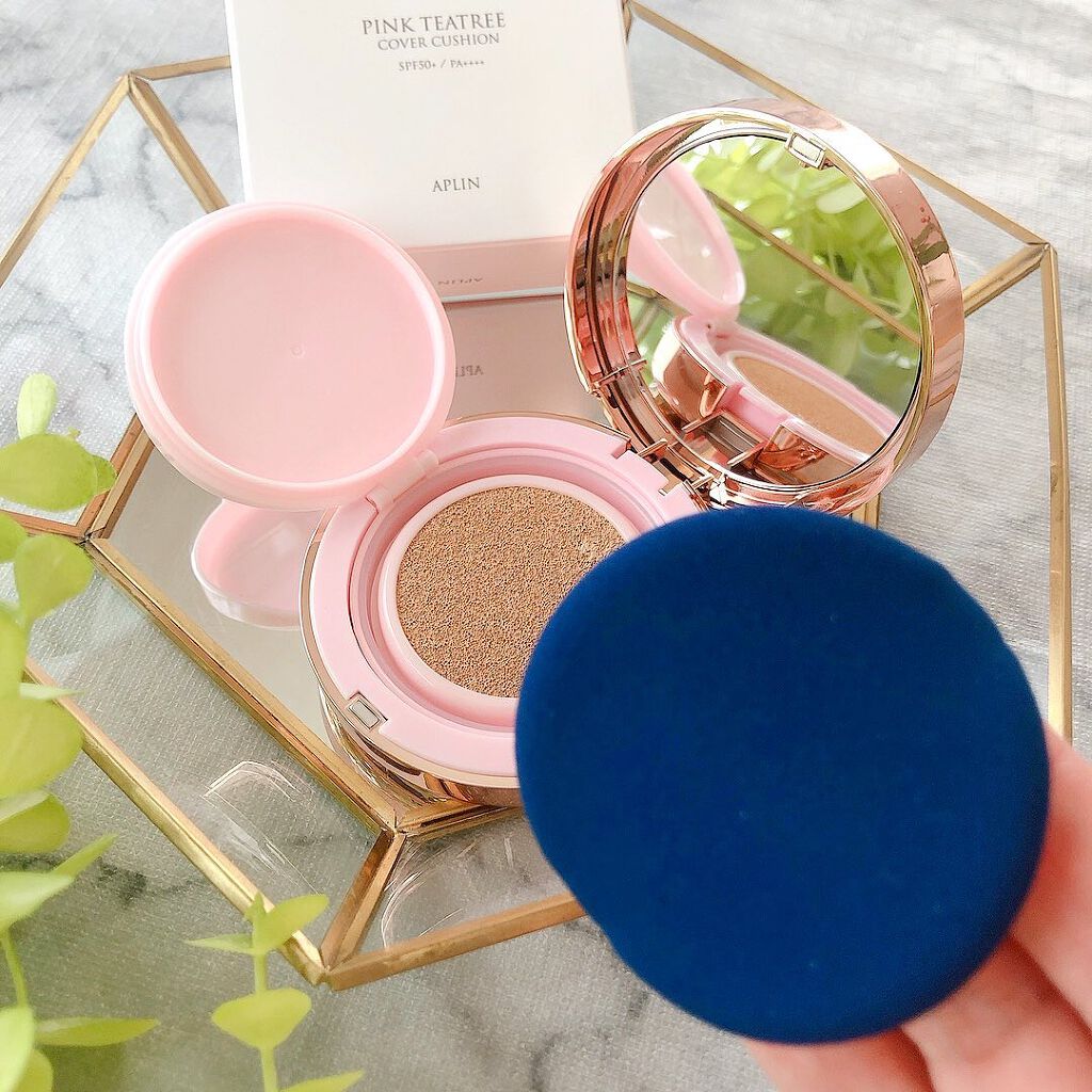ピンクティーツリーカバークッション/APLIN/クッションファンデーションを使ったクチコミ（3枚目）