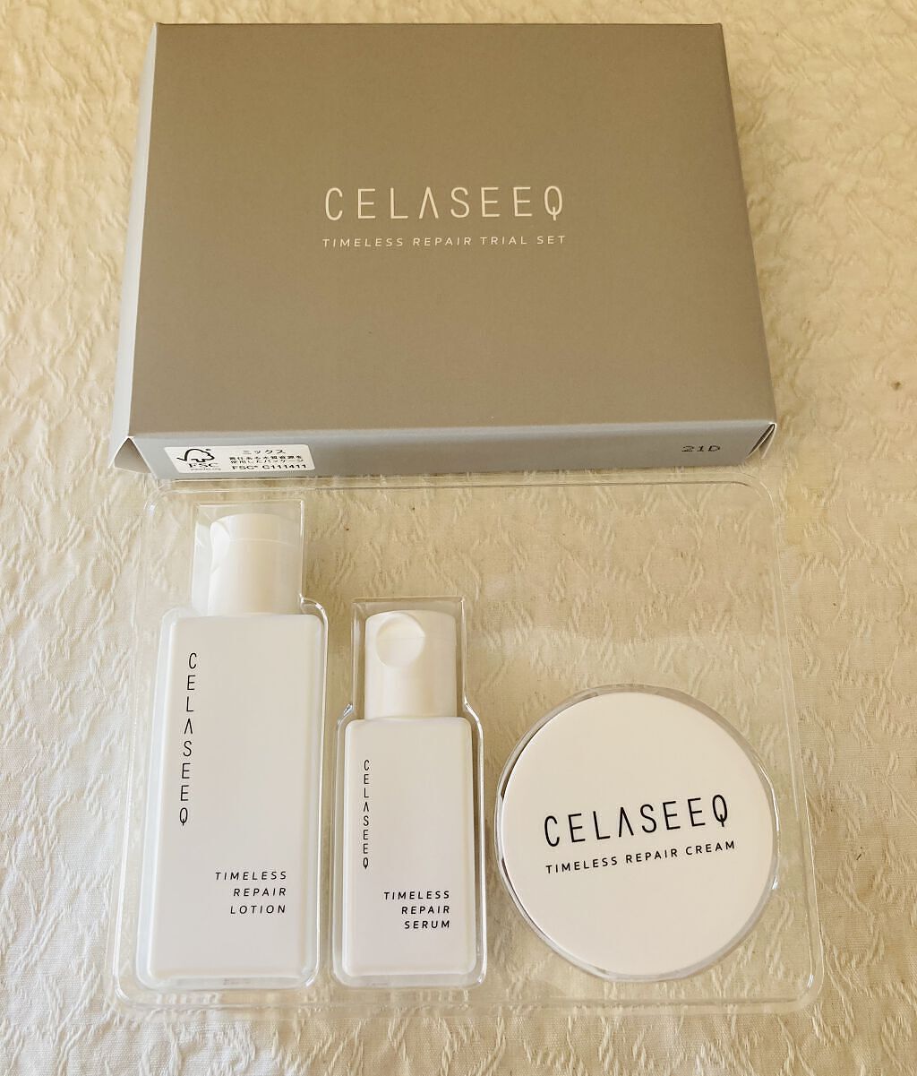 タイムレスリペア 未来肌おためしセット/CELASEEQ/スキンケアキットを使ったクチコミ（1枚目）