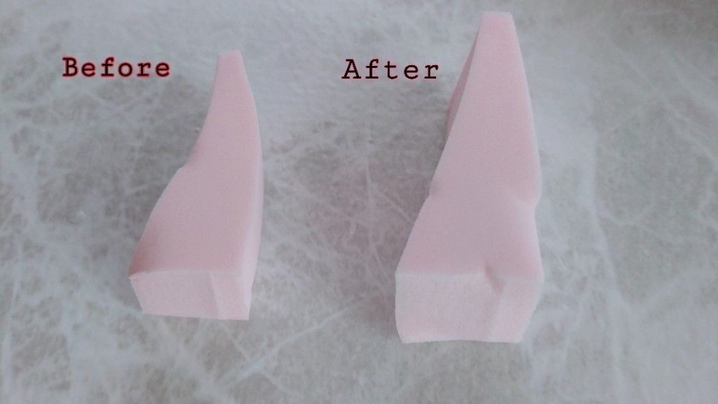 メイクアップスポンジ(バリューパック ウェッジ型 30個)/DAISO/パフ・スポンジを使ったクチコミ(3枚目)