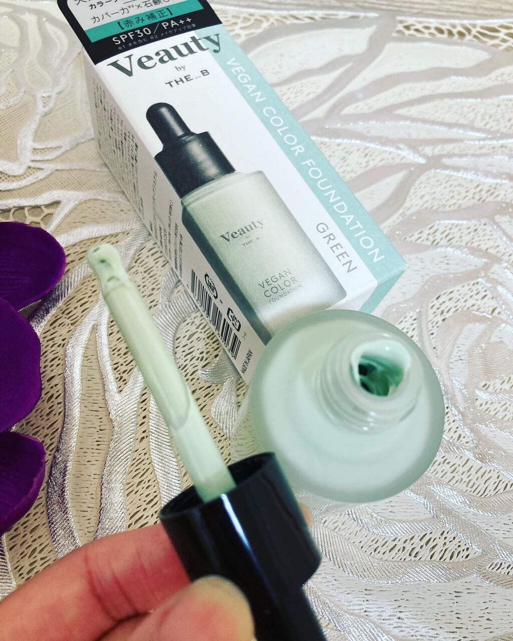ヴィーガン カラーファンデーション グリーン/Veauty by THE_B/リキッドファンデーションを使ったクチコミ（2枚目）