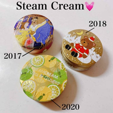 Steam Cream♡
サラッとしてるけどしっかり保湿してくれます♪
髪や手、顔、どこでも🆗♡

2017年はディズニーの美女と野獣
2018年は母からのプレゼントしてもらった缶。
今年はゆず×ジンジ