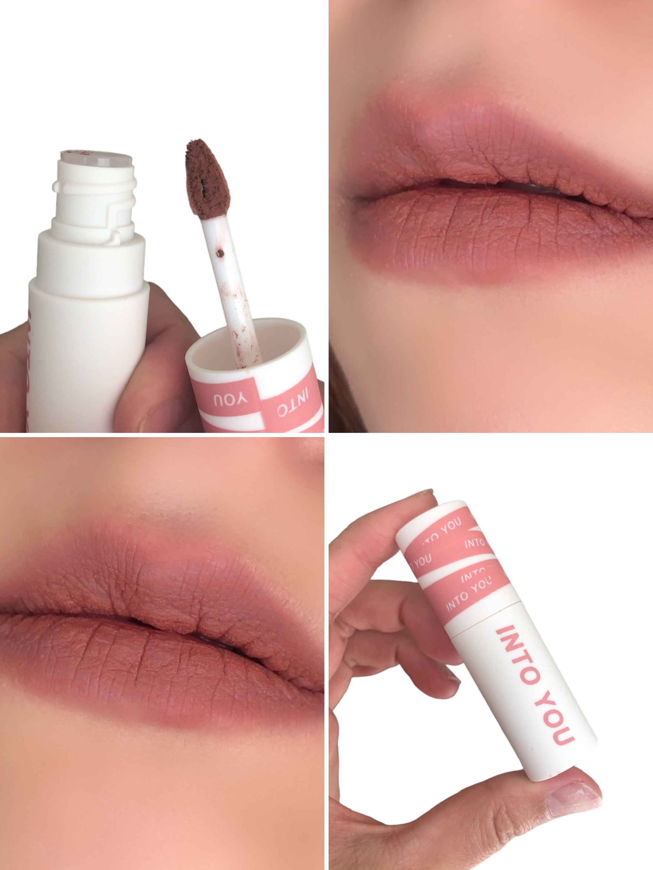 スーパーマットリップ＆チークマッド EM10 クイーンローズティー/INTO U/口紅を使ったクチコミ（2枚目）