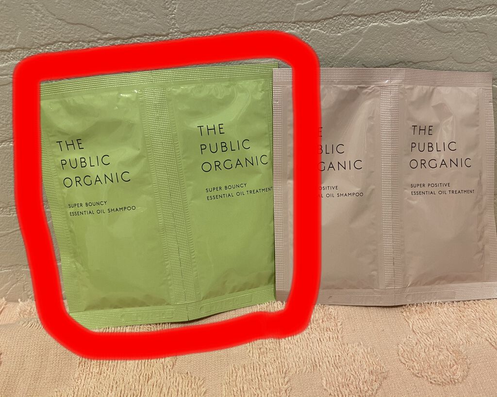 スーパーバウンシー DM シャンプー／DM ヘア トリートメント 1dayトライアル(シャンプー10ml+トリートメント10ml)/THE PUBLIC ORGANIC/市販シャンプーを使ったクチコミ（1枚目）