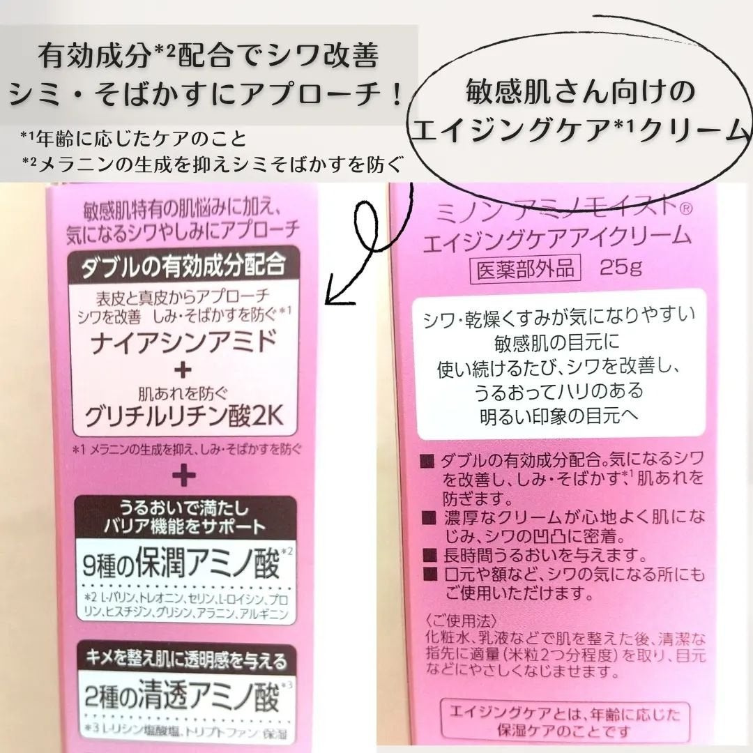 ミノン アミノモイスト エイジングケア アイクリーム/ミノン/アイケア・アイクリームを使ったクチコミ(3枚目)