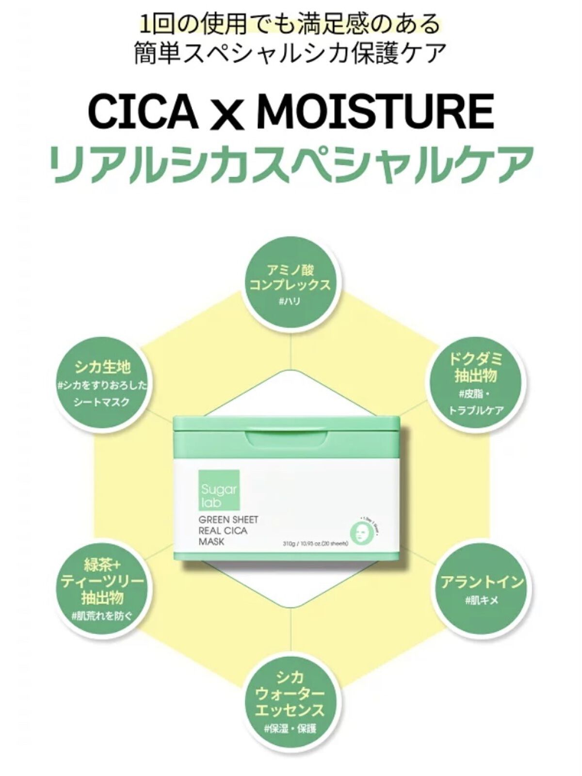 リアルシカ グリーンシート デイリーマスク｜Sugar Labの口コミ - 乾燥