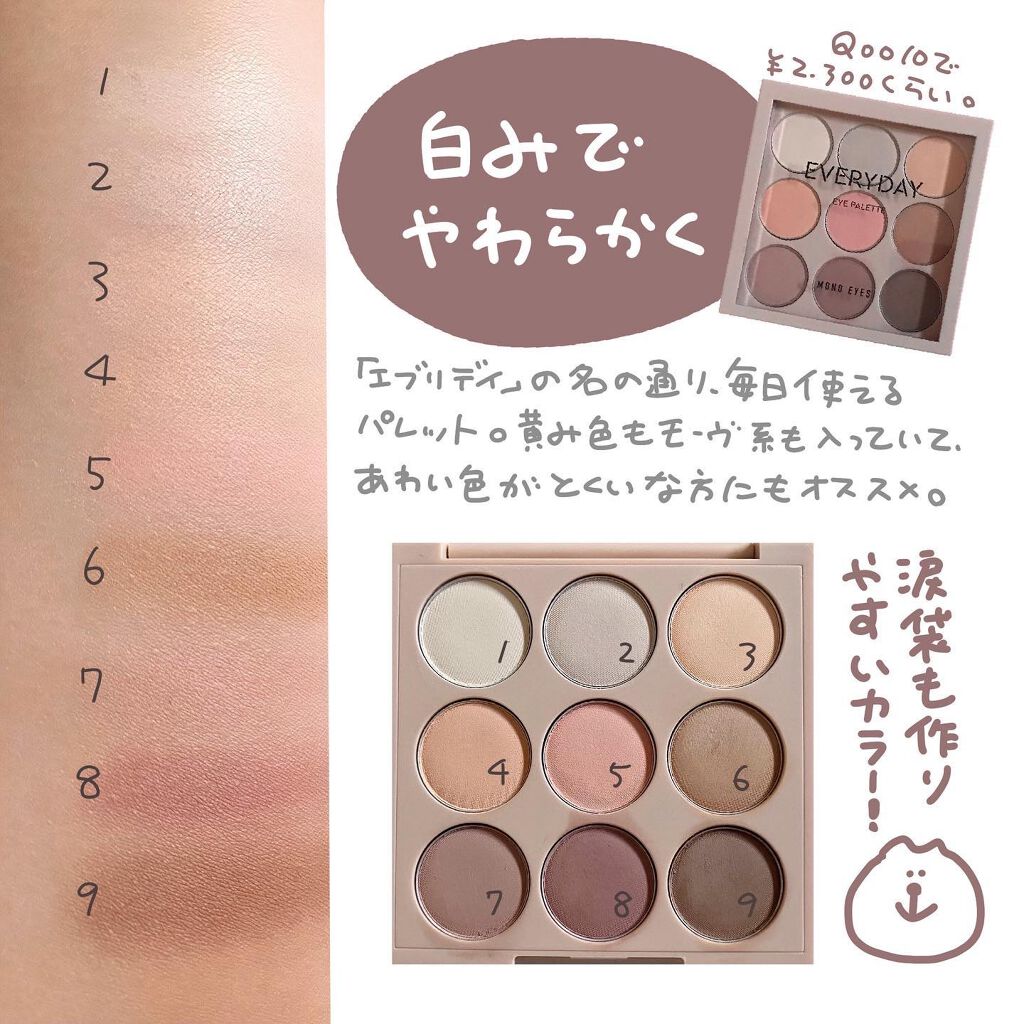 モノアイズ パレット/ARITAUM/アイシャドウパレットを使ったクチコミ（2枚目）
