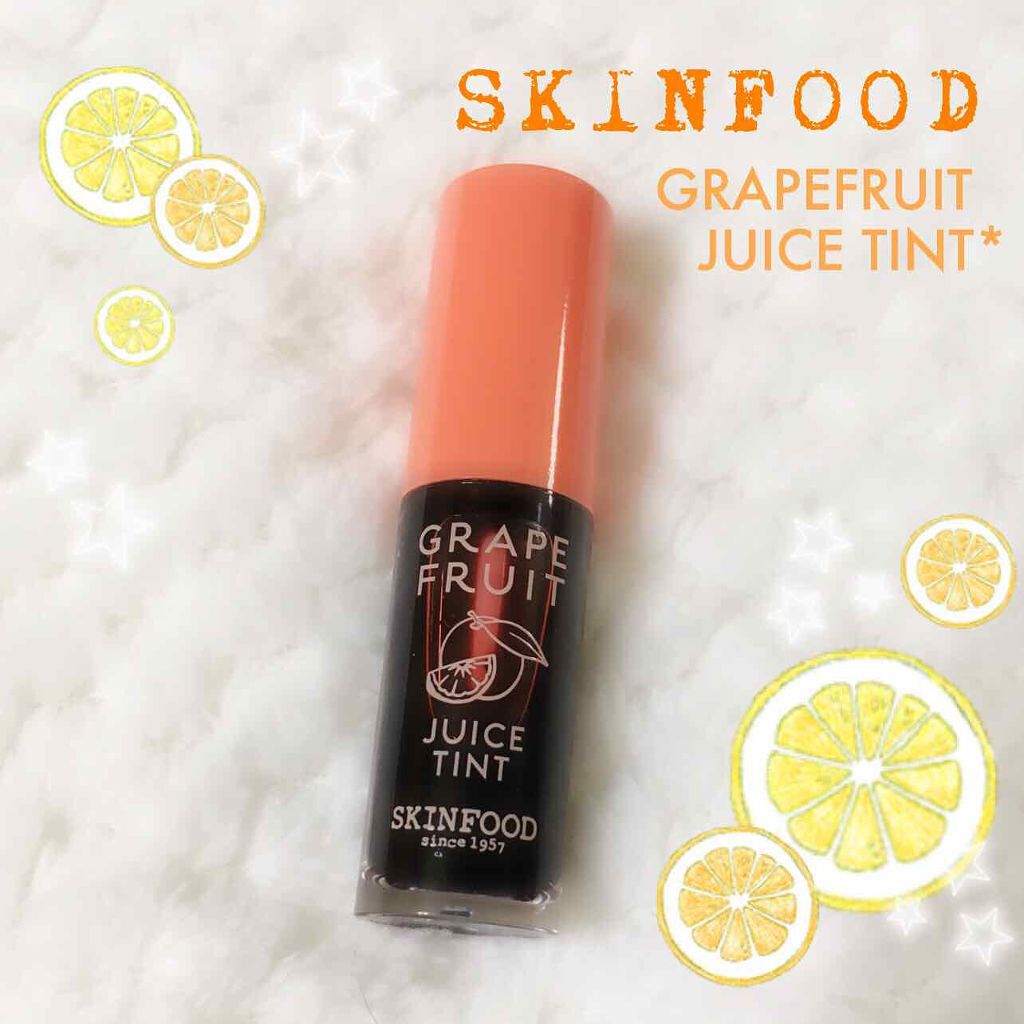 グレープフルーツジュースティント/SKINFOOD/リップティントを使ったクチコミ（1枚目）