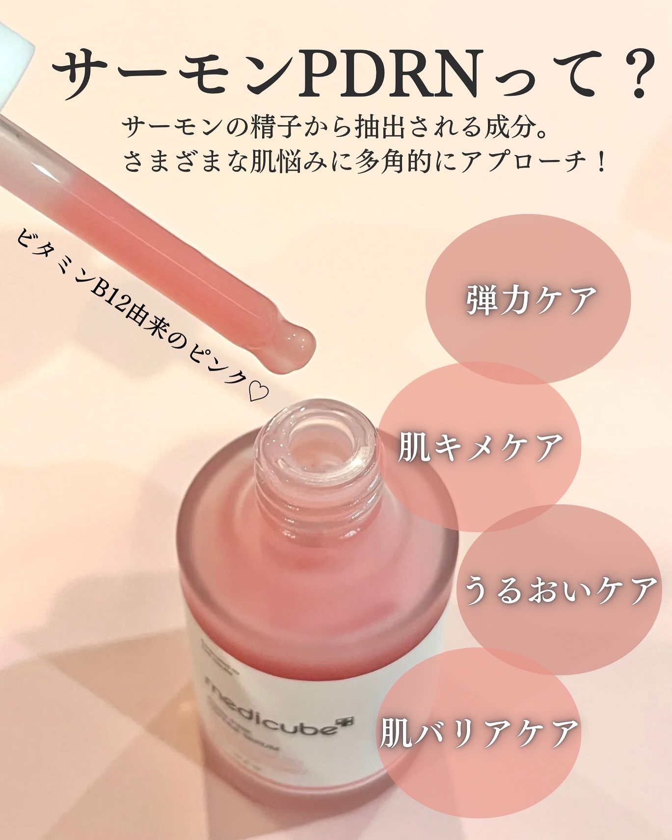 PDRNピンクアンプル PDRN 10,000ppm配合/MEDICUBE/美容液を使ったクチコミ（3枚目）