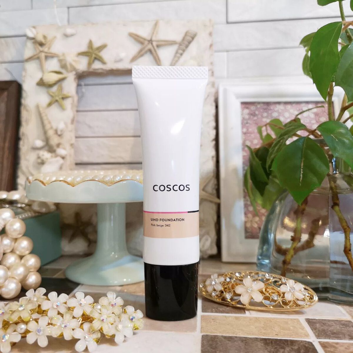UHDファンデーション342(ピンクベージュ)/COSCOS/リキッドファンデーションを使ったクチコミ(1枚目)