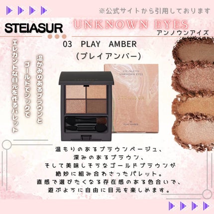 アンノウンアイズ/STEIASUR(ステイアシュール)/アイシャドウパレットを使ったクチコミ(4枚目)
