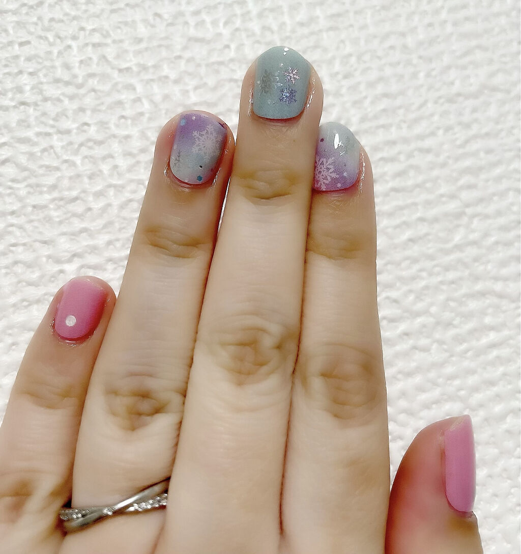 貼るジェルネイル/セリア/ネイルシールを使ったクチコミ（3枚目）