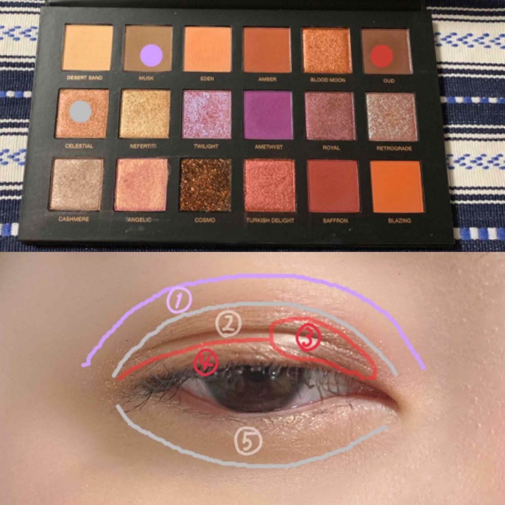 フーダビューティ デザート ダスク アイシャドウパレット/Huda Beauty/アイシャドウパレットを使ったクチコミ(3枚目)