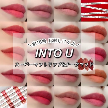 スーパーマットリップ＆チークマッド EM01 ポップスターブリック/INTO U/口紅を使ったクチコミ（1枚目）