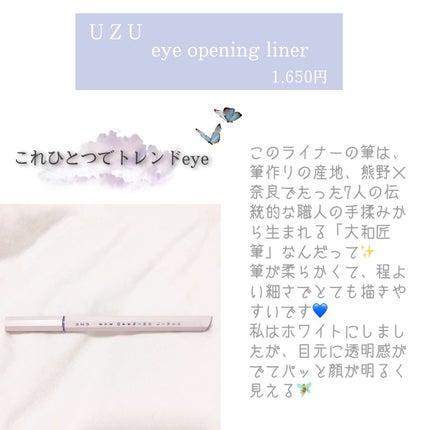 EYE OPENING LINER/UZU BY FLOWFUSHI/リキッドアイライナーを使ったクチコミ(4枚目)