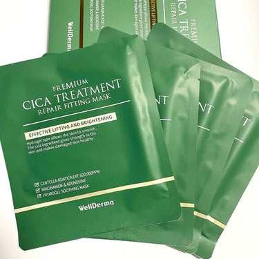 WellDerma プレミアムシカトリートメントリペアフィッティングマスクのクチコミ「Well Derma
PREMIUM CICA TREATMENT REPAIR FITTIN.....」（1枚目）