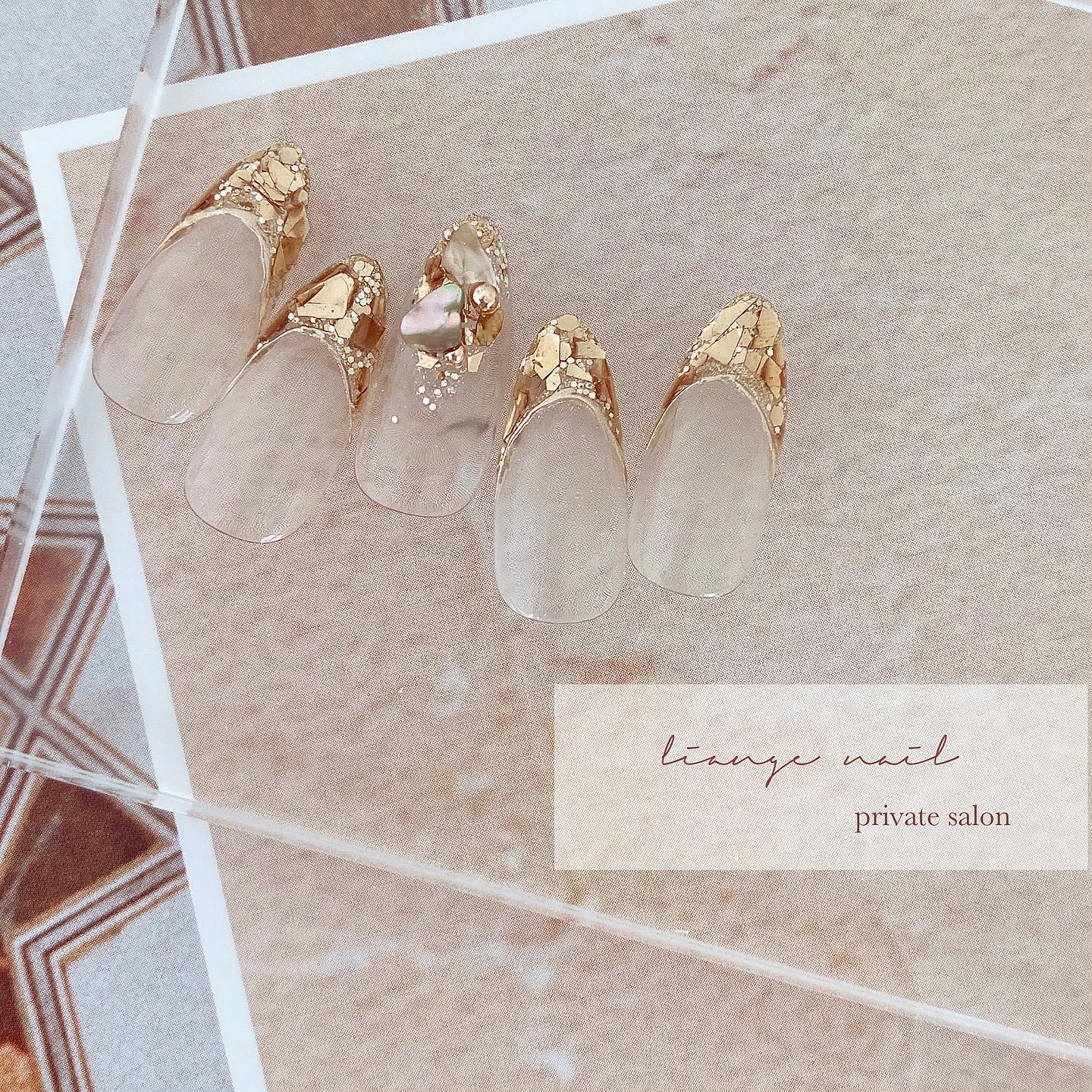 #リアンジェネイル,#柏ネイル,#ネイル,#ニュアンスネイル,#大人ニュアンスネイル,#夏ネイル,#シェルネイル,#ミラーネイル,#ホログラムネイルのネイルデザイン