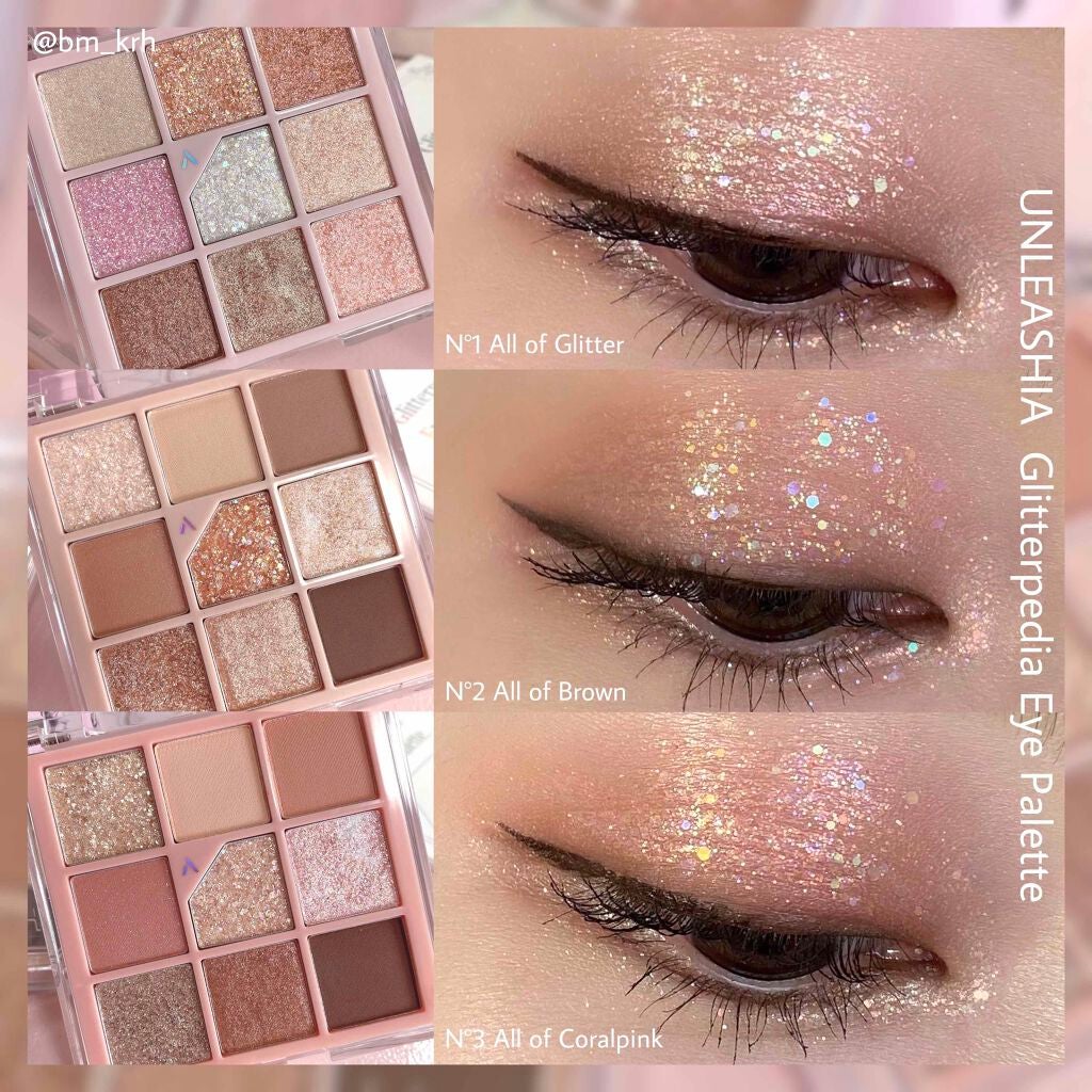 グリッターペディアアイパレット/unleashia/アイシャドウパレットを使ったクチコミ(1枚目)