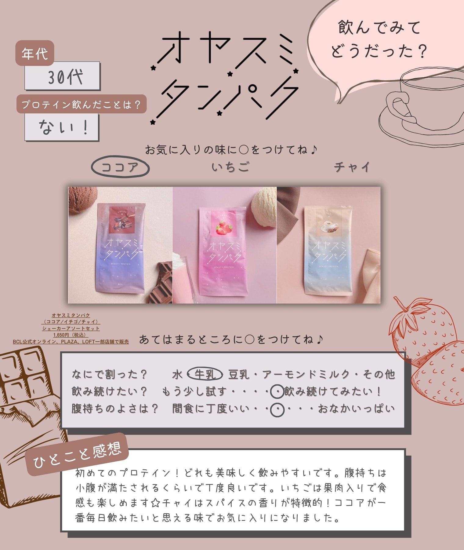 オヤスミタンパク シェーカーアソートセット/オヤスミタンパク/その他キットセットを使ったクチコミ（3枚目）