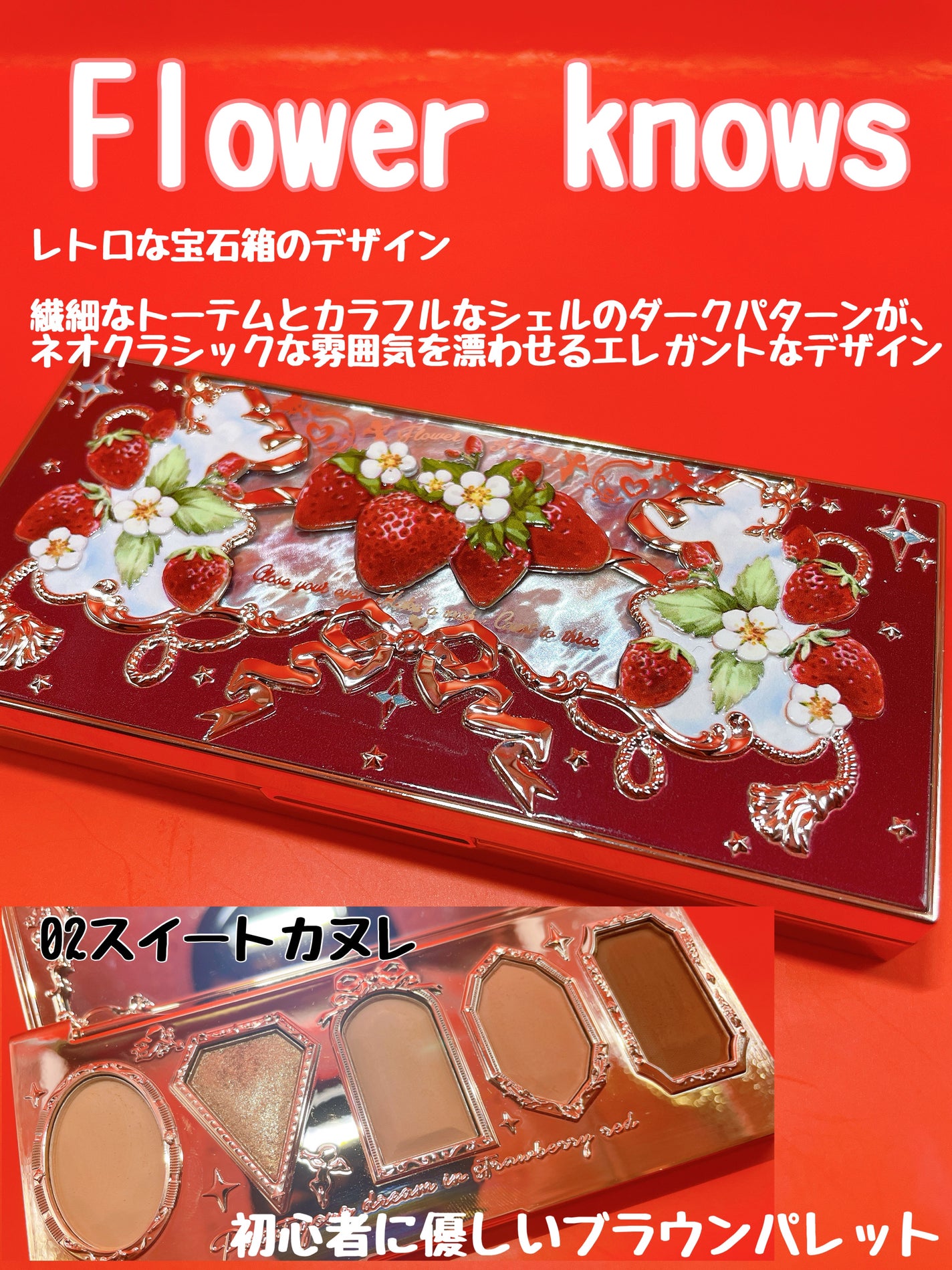 ストロベリーロココ アイシャドウパレット/FlowerKnows/アイシャドウパレットを使ったクチコミ(1枚目)