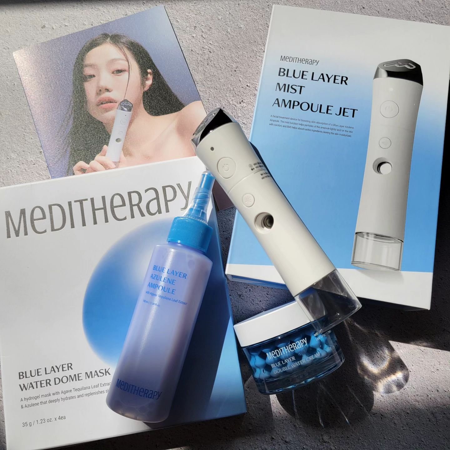 ブルーレイヤーダブルウォータークリーム/MEDITHERAPY/フェイスクリームを使ったクチコミ（1枚目）