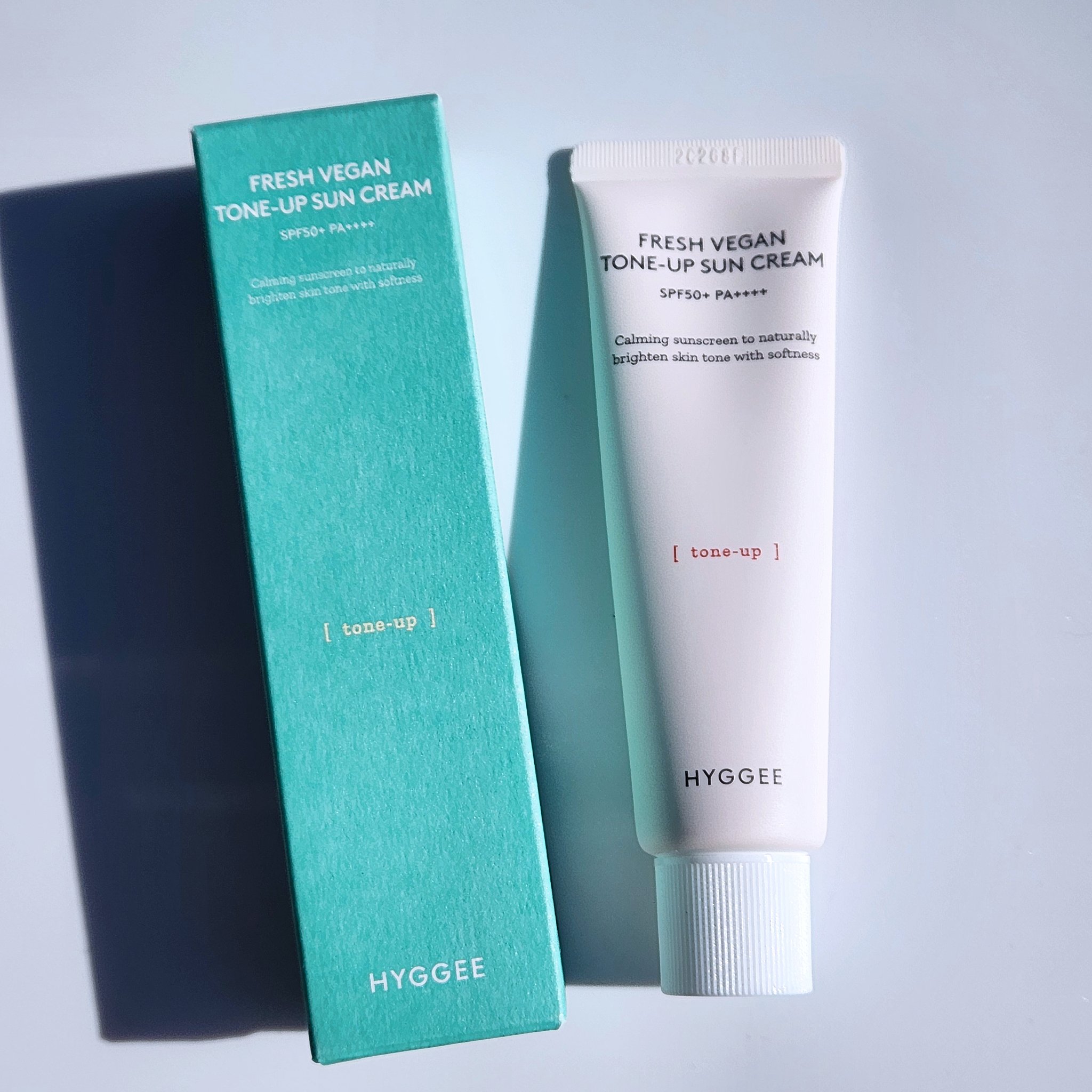 フレッシュヴィーガントーンアップサンクリーム/HYGGEE/日焼け止めクリームを使ったクチコミ（1枚目）