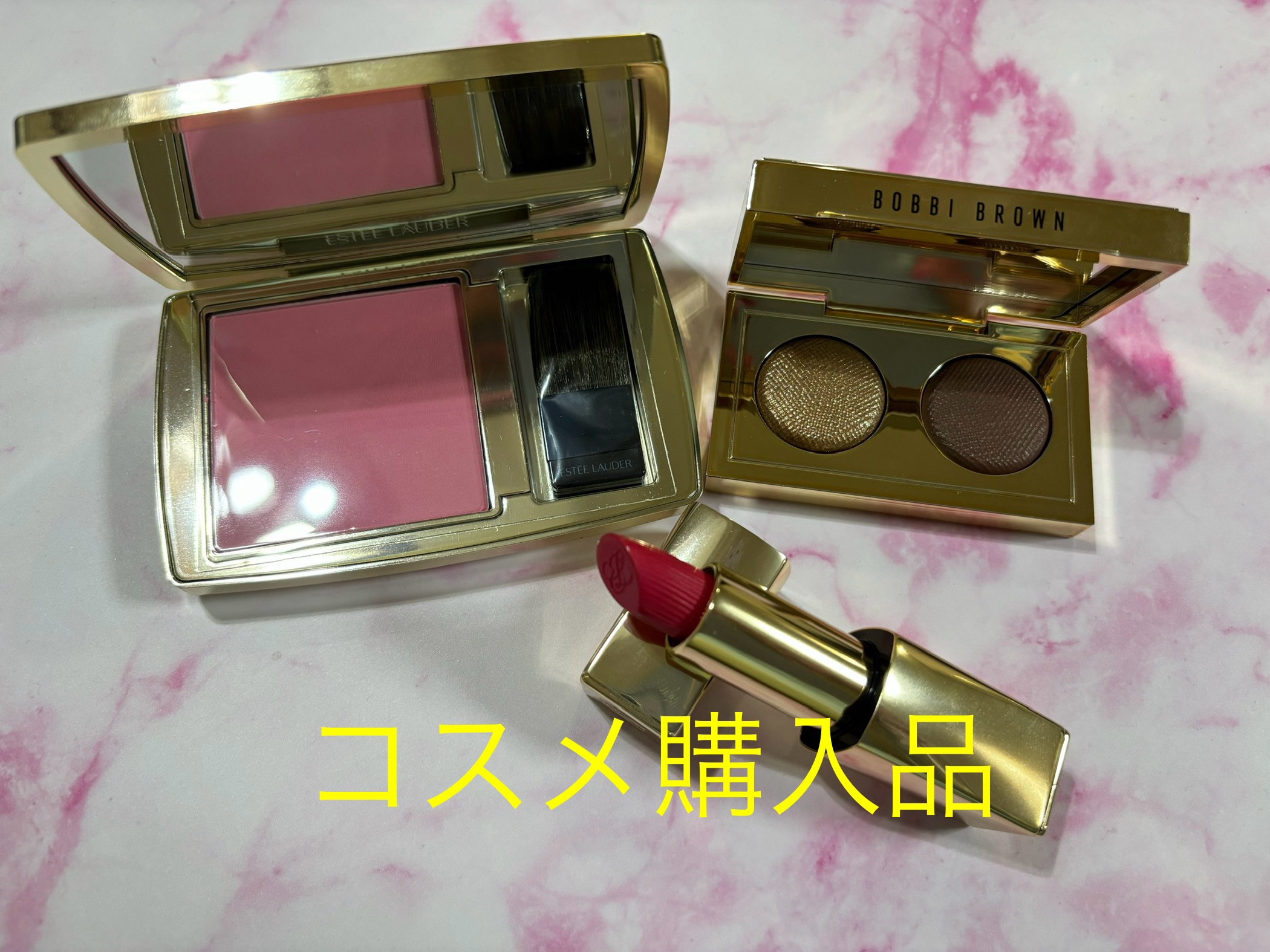 ESTEE LAUDER ピュア カラー エンヴィ ブラッシュ Sのクチコミ「【ESTEE LAUDER】
①ピュアカラー エンヴィブラッシュS:色(210 ピンクティーズ.....」（1枚目）