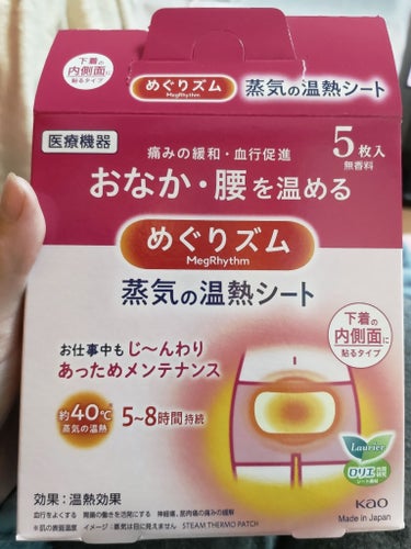 蒸気の温熱シート 下着の内側面に貼るタイプ 5枚入/めぐりズム/その他を使ったクチコミ（1枚目）