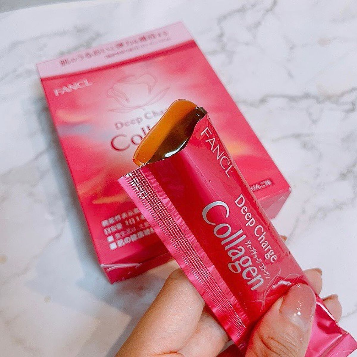 ディープチャージ コラーゲン スティックゼリー/ファンケル/美容サプリメントを使ったクチコミ(4枚目)