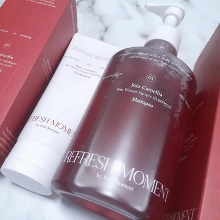 リフレッシュモーメントパフュームシャンプー/トリートメント Jeju Camellia/Free Moment /市販シャンプーを使ったクチコミ(1枚目)