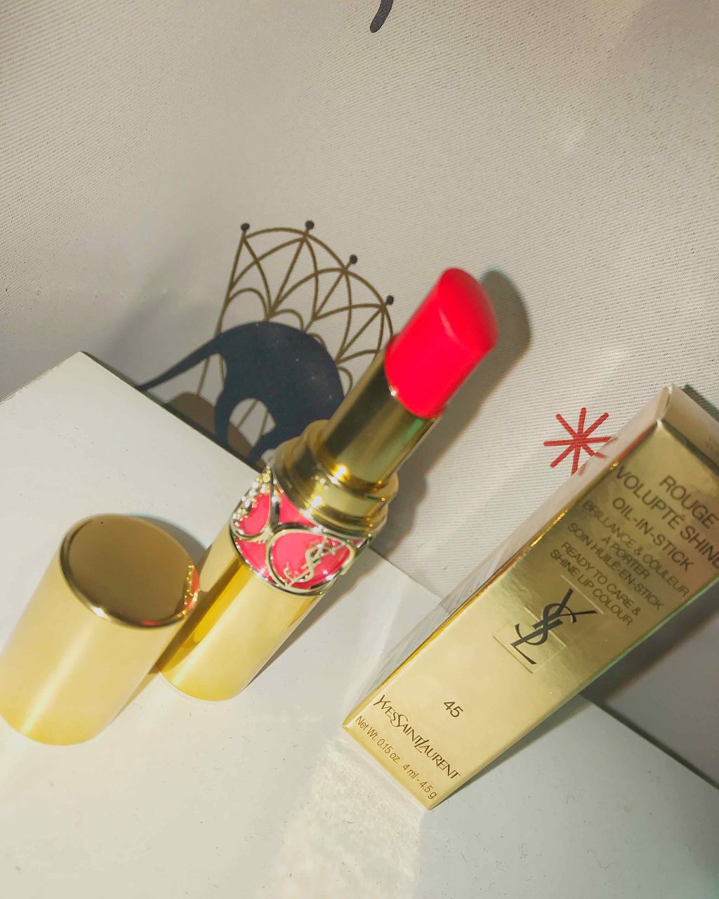 ルージュ ヴォリュプテ シャイン/YVES SAINT LAURENT BEAUTE/口紅を使ったクチコミ（1枚目）