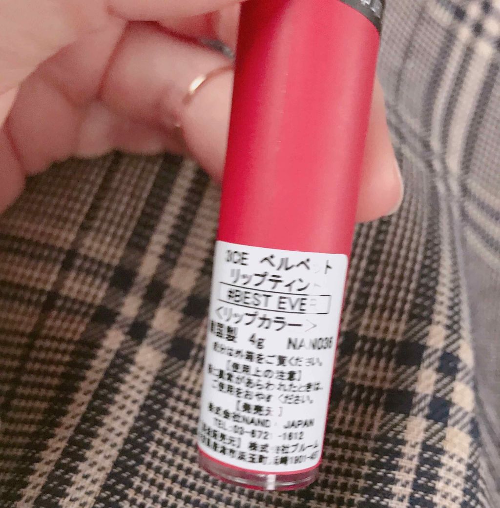 3CE ベルベット リップティント/3CE/リップティントを使ったクチコミ（2枚目）