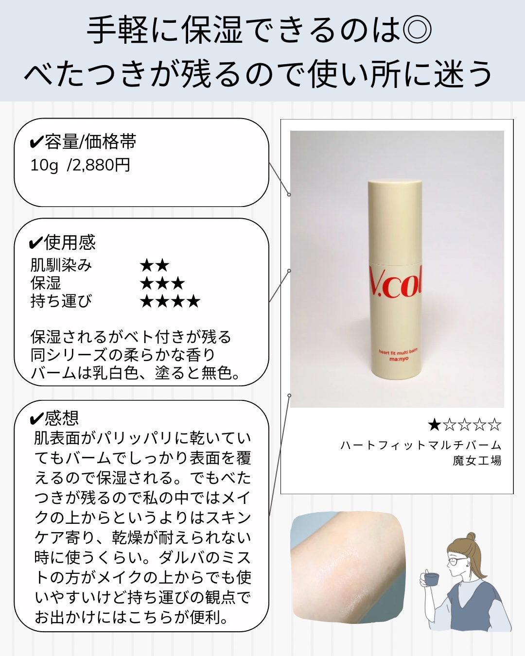 manyo  Vコラーゲン ハートフィット マルチバームのクチコミ「魔女工場大好き人間でも推せなかった...ハートフィットマルチバームのレビューです。



ステ.....」（2枚目）