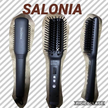 SALONIA ストレートヒートブラシ スリム のクチコミ「簡単！さらさら！5分！
毎日ロングヘアでコテじゃないと巻けなくて火傷するし面倒でした💦
これ本.....」（2枚目）