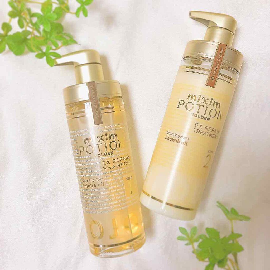 ミクシムポーション ゴールデン EXリペアシャンプー/トリートメント/mixim POTION/市販シャンプーを使ったクチコミ（1枚目）