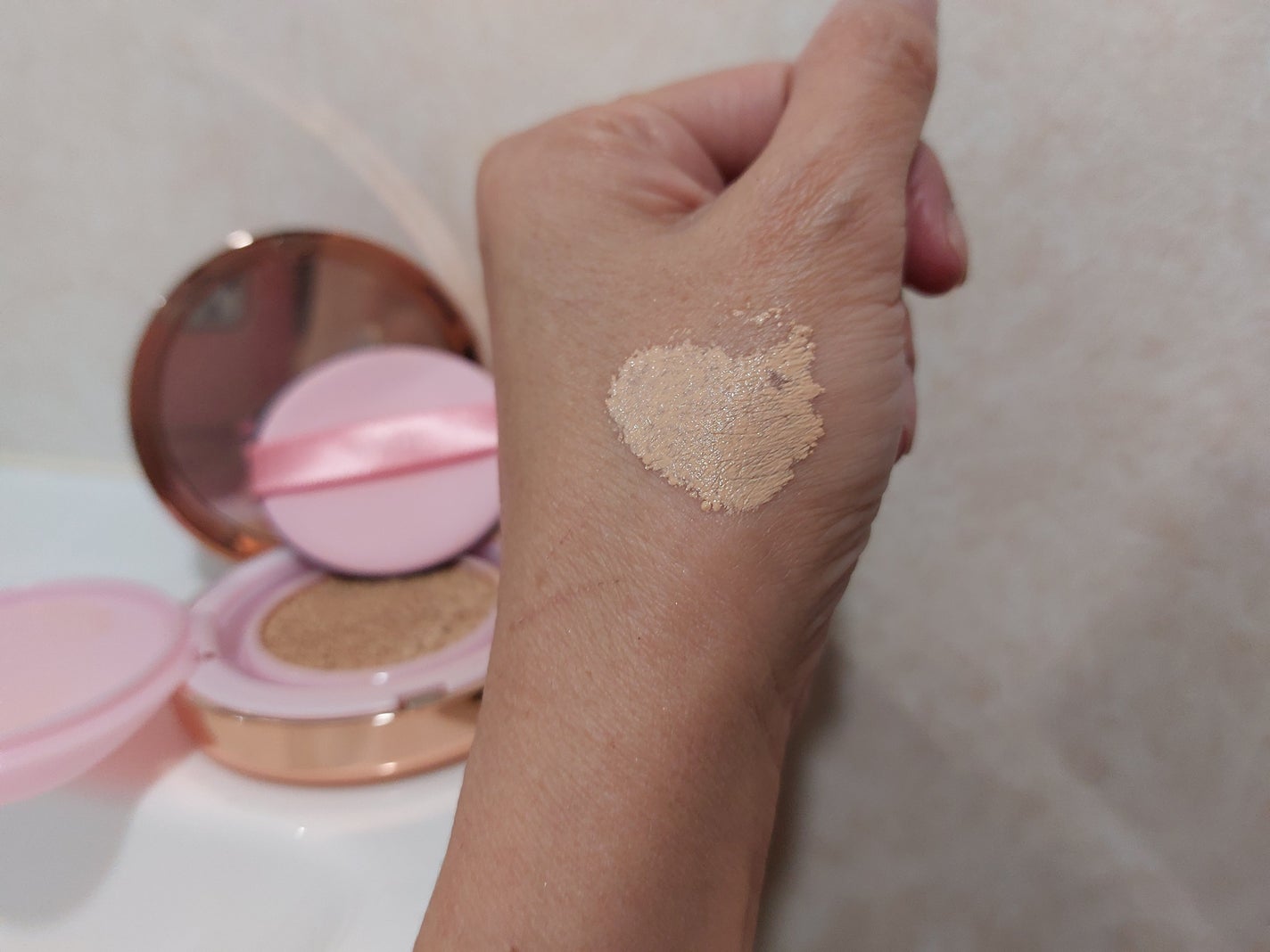 ピンクティーツリーカバープライマークッション/APLIN/クッションファンデーションを使ったクチコミ(4枚目)