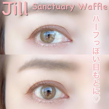 グラムレンズ JILL Sanctuary waffleのクチコミ「Jill（ジル）のカラコンでハーフっぽい目元に♡




🤍Jill Sanctuary Wa.....」（3枚目）