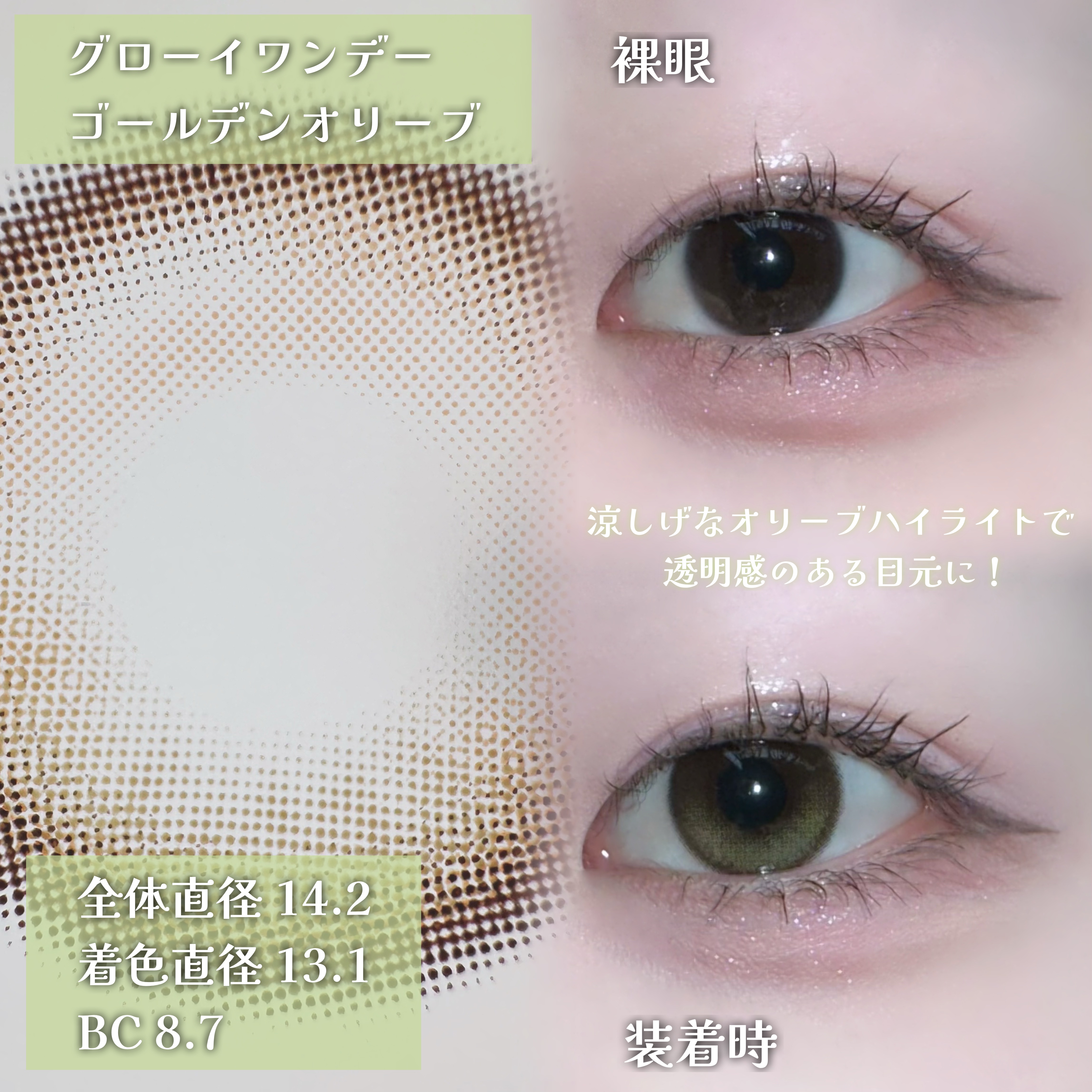 Glowy Golden Olive/OLENS/ワンデー（１DAY）カラコンを使ったクチコミ（3枚目）