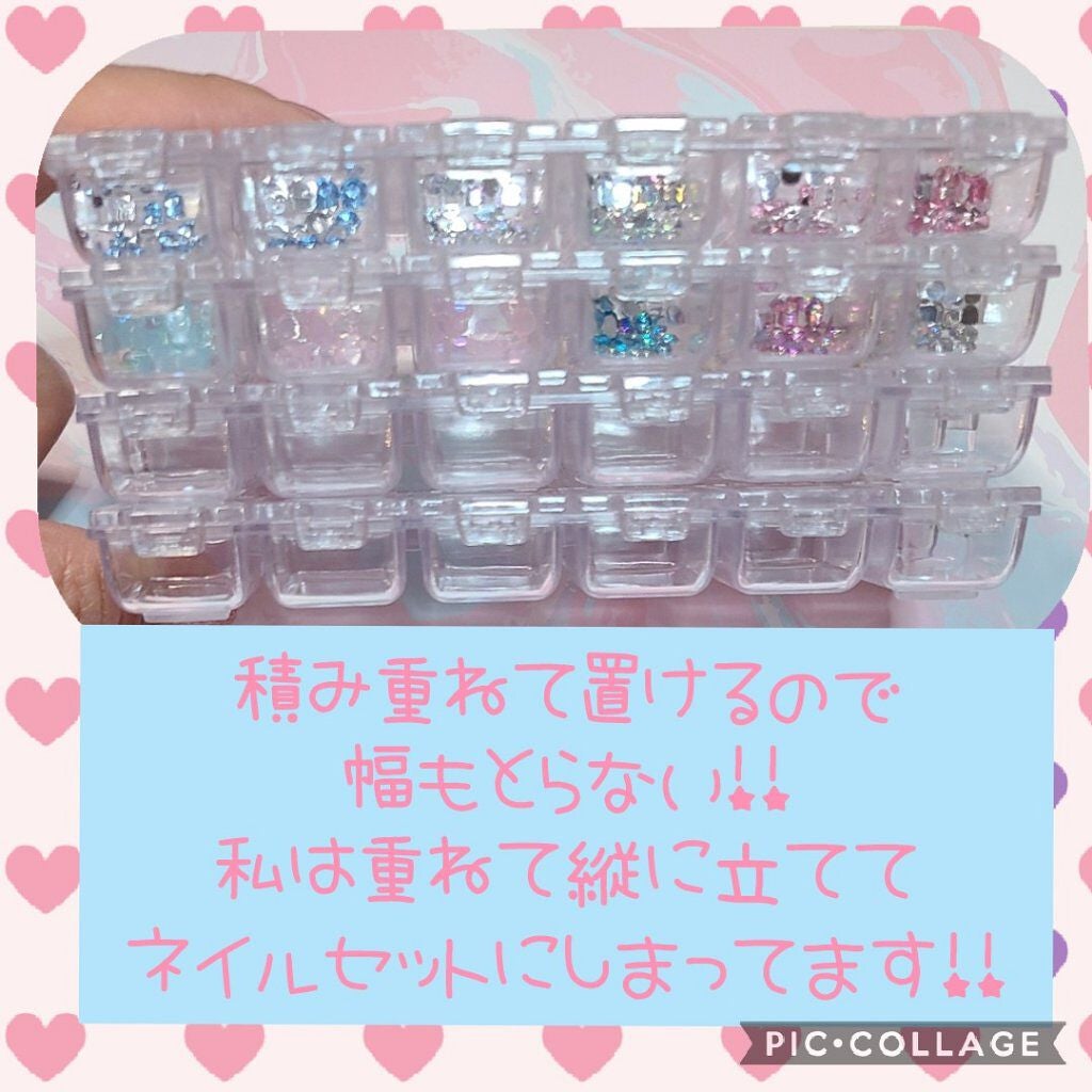 デコパーツケース 12マス(1コマづつ開けて使用可能)/セリア/その他を使ったクチコミ(3枚目)