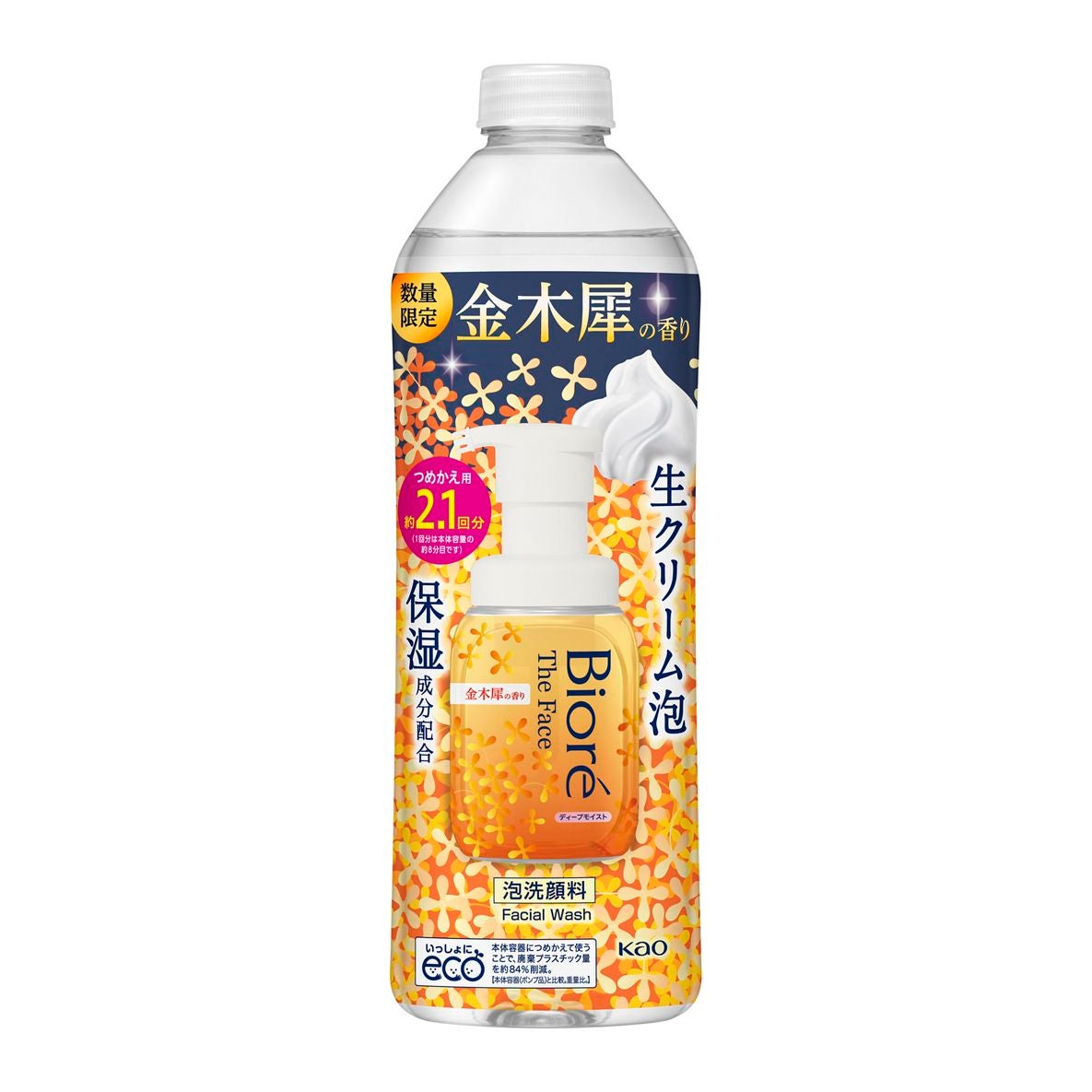 ビオレ ザフェイス 泡洗顔料 ディープモイスト 金木犀の香り つめかえ用(340ml)