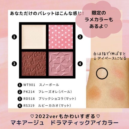 ドラマティックアイカラー (パウダー)/(クリーム)/マキアージュ/アイシャドウパレットを使ったクチコミ(2枚目)
