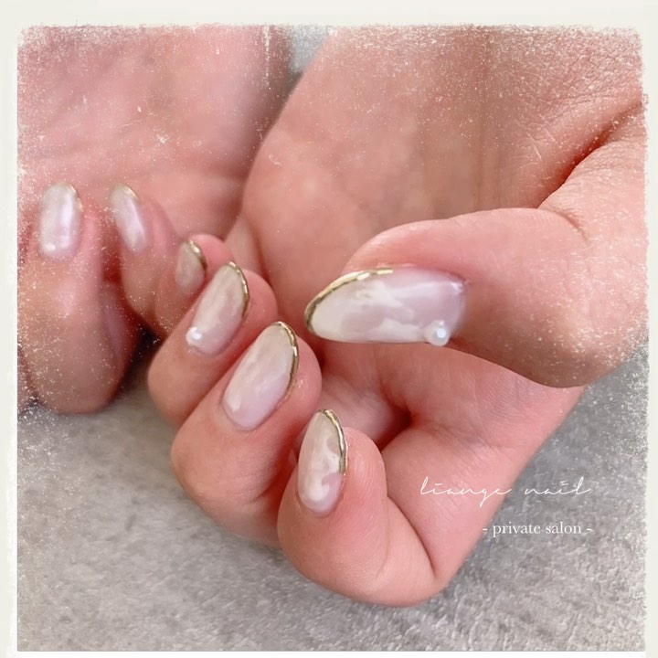 #リアンジェネイル,#柏ネイル,#ネイル,#ミラーフレンチネイル,#もやもやネイル,#ミラーネイルのネイルデザイン